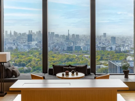 Vue depuis la suite de l'hôtel de luxe Aman à Tokyo